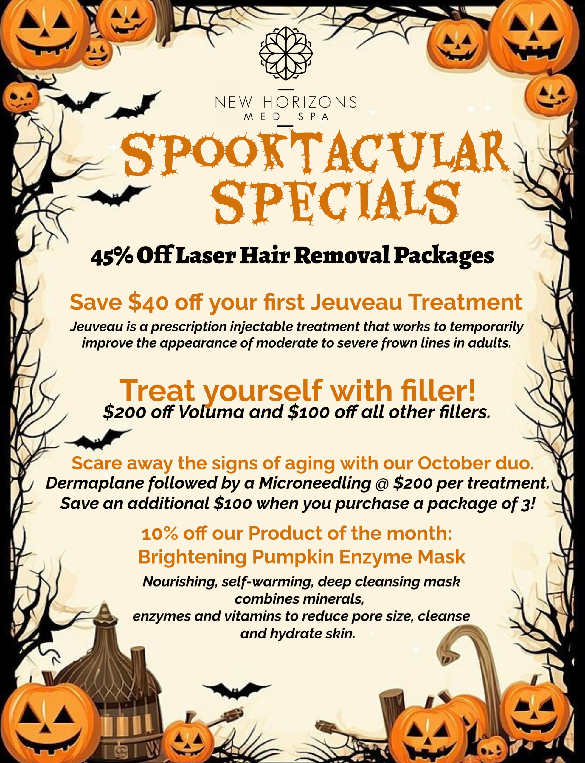 NewHorizonsMedSpa - October Specials - SPOOKtacular Specials